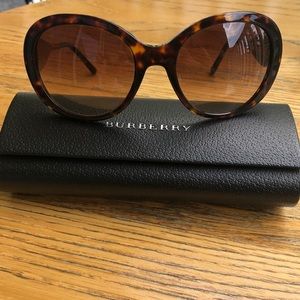 Tortoise Burberry Sunglasses, never worn. Comes with case. Style B 4191 2014
